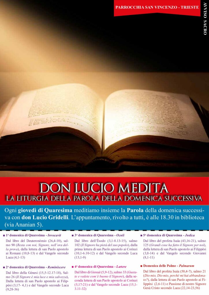 CATECHESI QUARESIMALI 2016