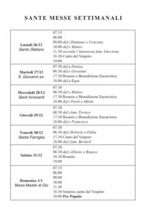 Intenzioni del 26/12/2016