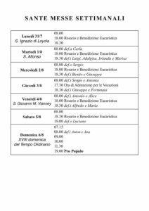 Intenzioni del 31/07/2017
