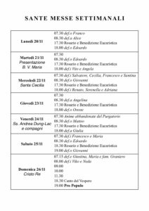 Intenzioni del 20/11/2017