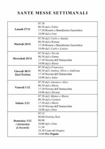 Intenzioni del 27/11/2017