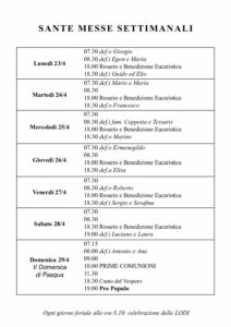Intenzioni del 23/04/2018