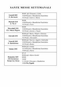 Intenzioni del 20/08/2018
