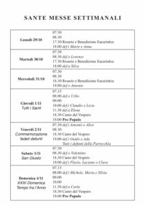 Intenzioni del 29/10/2018