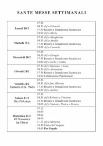Intenzioni del 18/02/2019