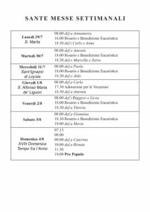 Intenzioni del 29/07/2019