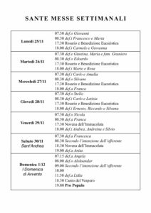 Intenzioni del 25/11/2019