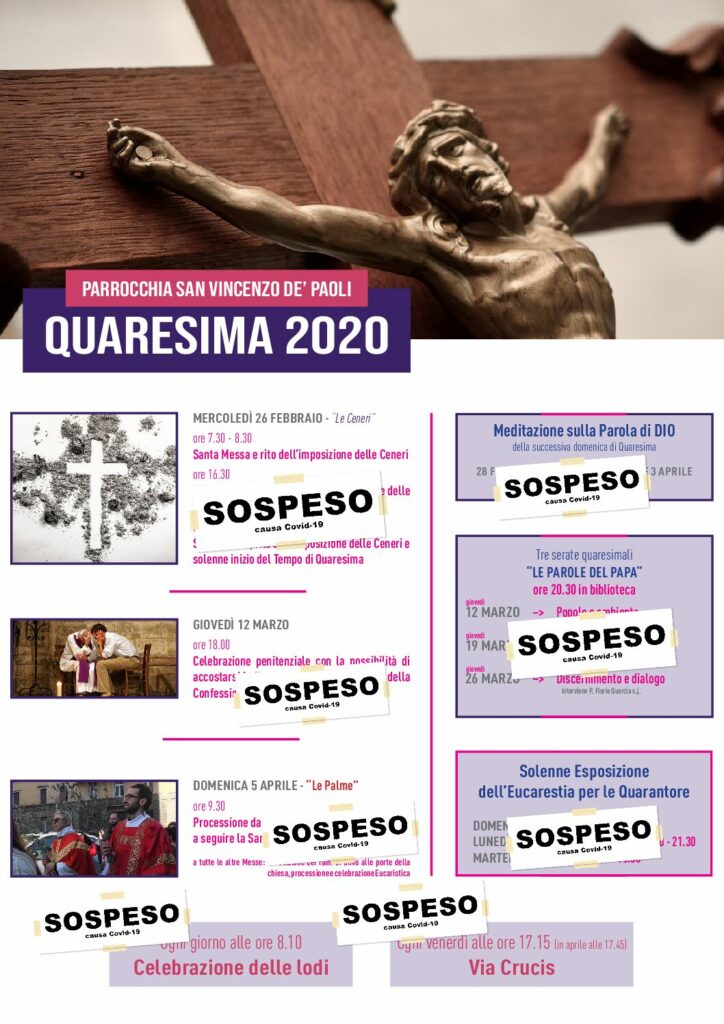 QUARESIMA 2020 (tutto sospeso causa COVID-19)