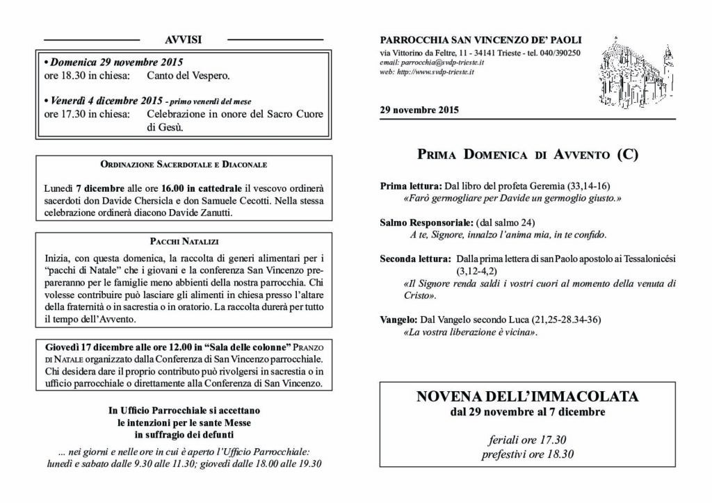 Avvisi del 29/11/2016