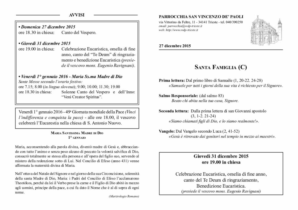 Avvisi del 27/12/2015