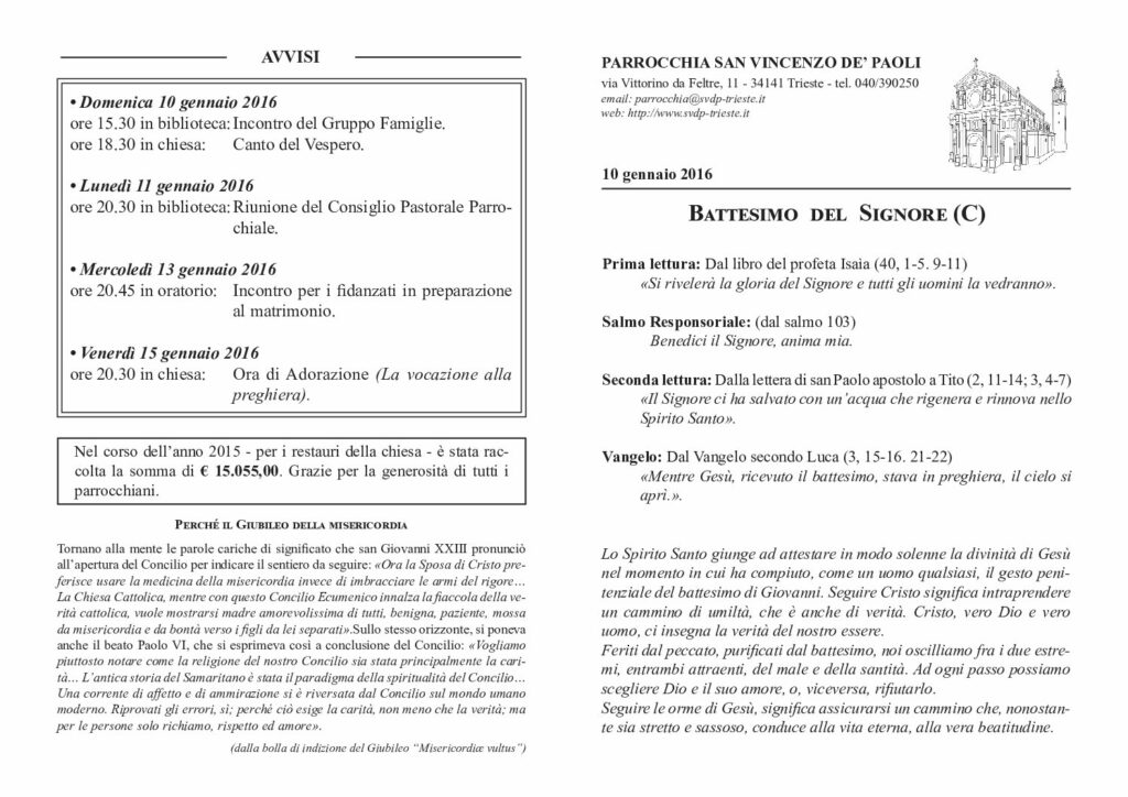Avvisi del 10/01/2016