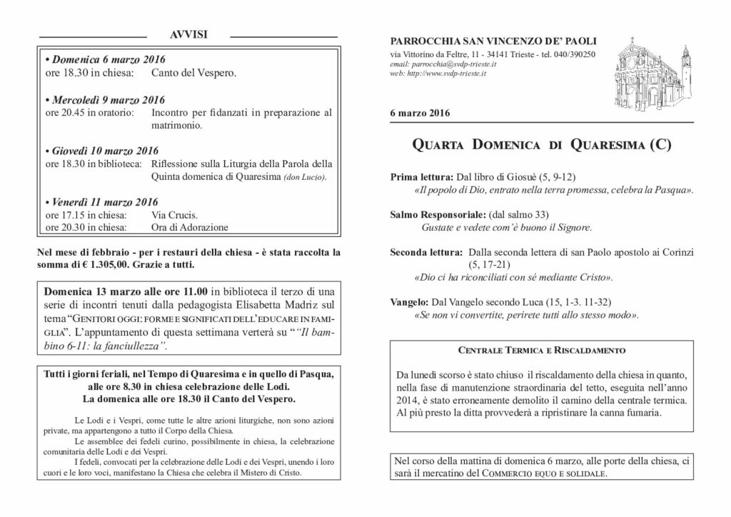 Avvisi del 06/03/2016