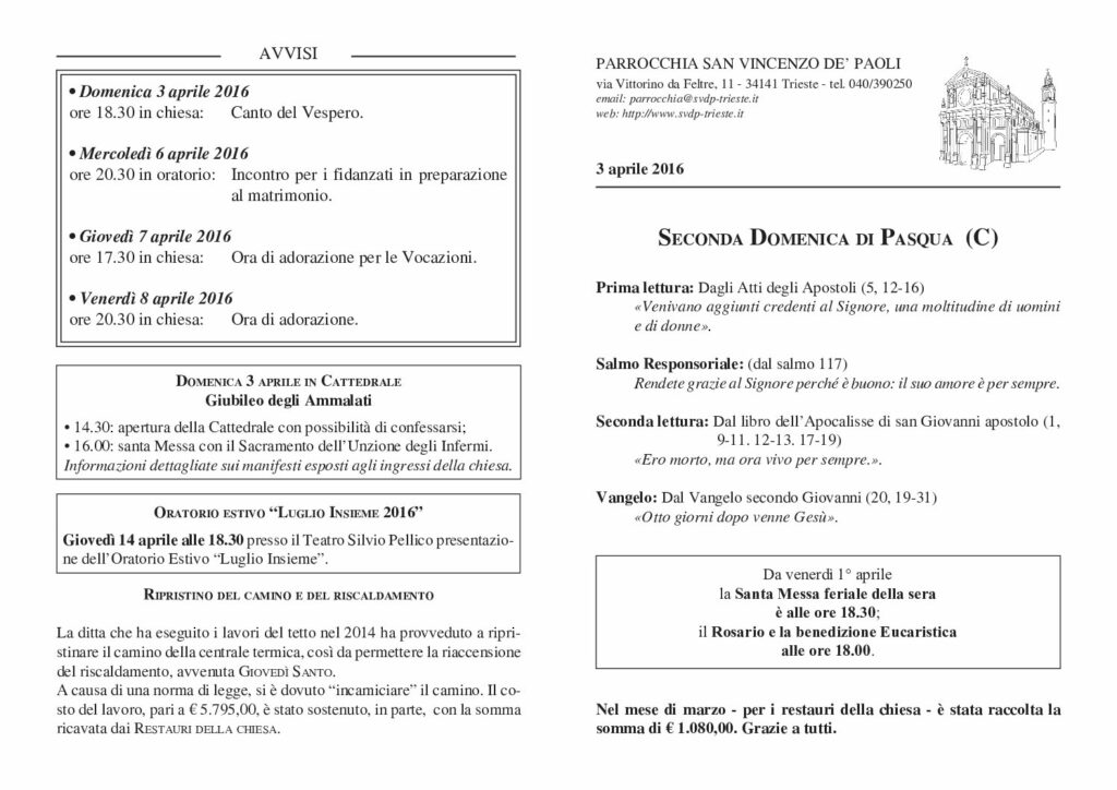 Avvisi del 03/04/2016