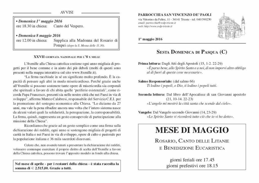 Avvisi del 01/05/2016