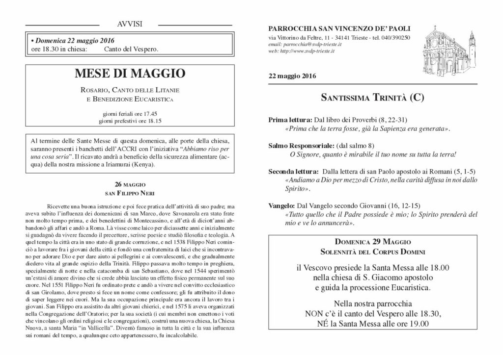 Avvisi del 22/05/2016