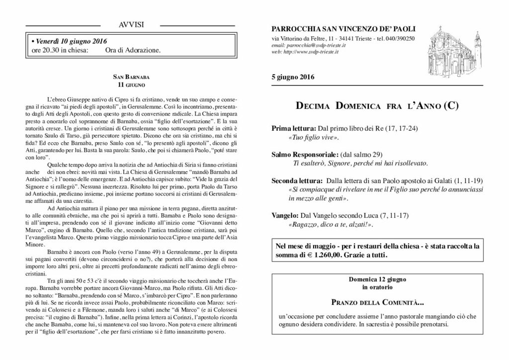 Avvisi del 05/06/2016