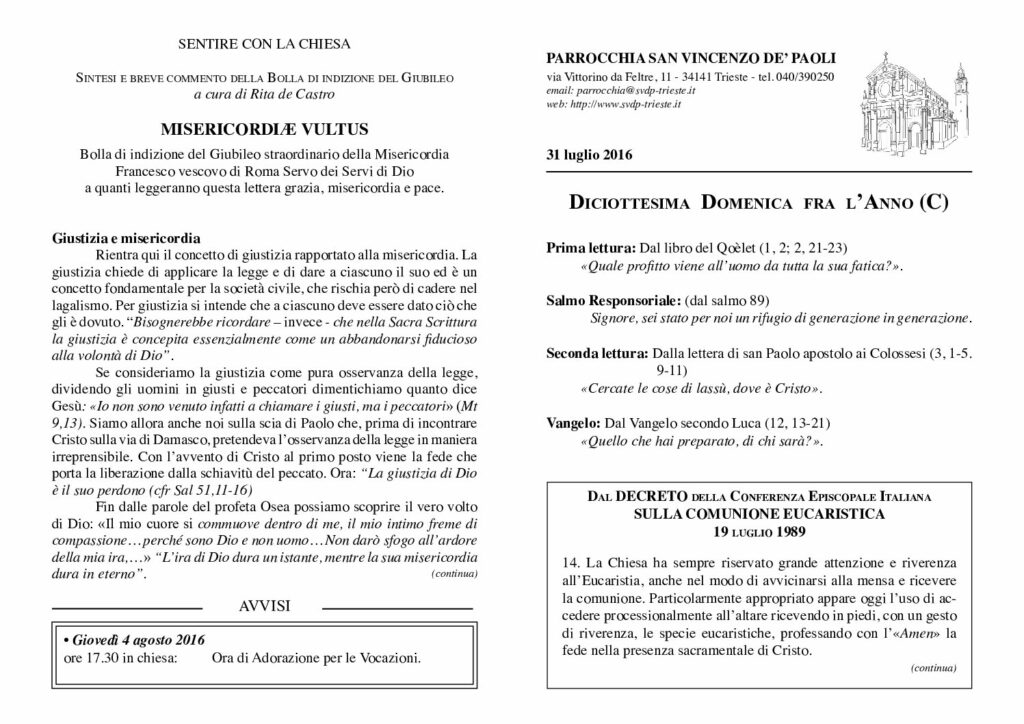 Avvisi del 31/07/2016