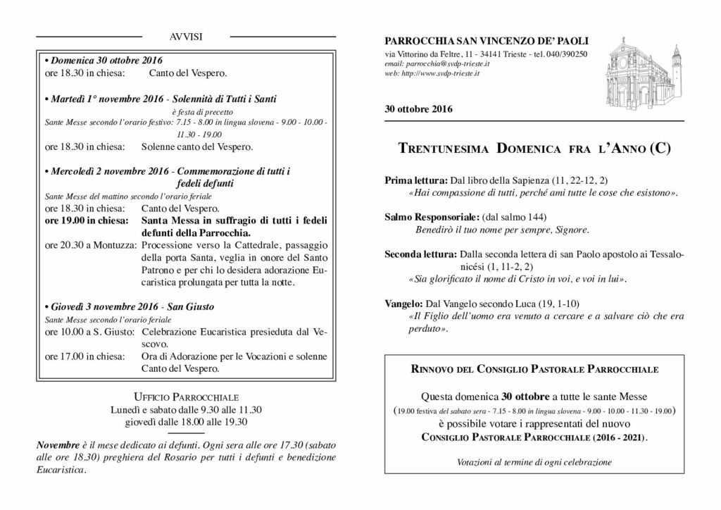 Avvisi del 30/10/2016