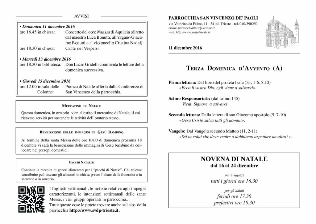 Avvisi del 11/12/2016