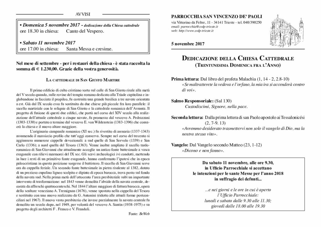Avvisi del 05/11/2017