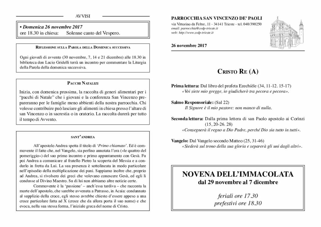 Avvisi del 26/11/2017