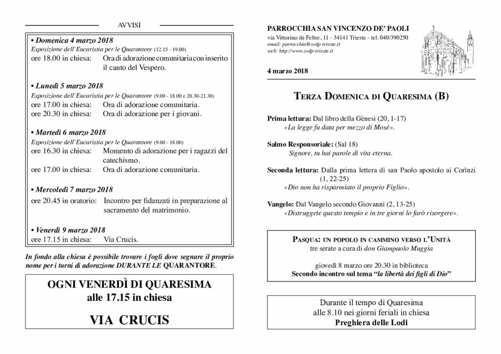 Avvisi del 04/03/2018