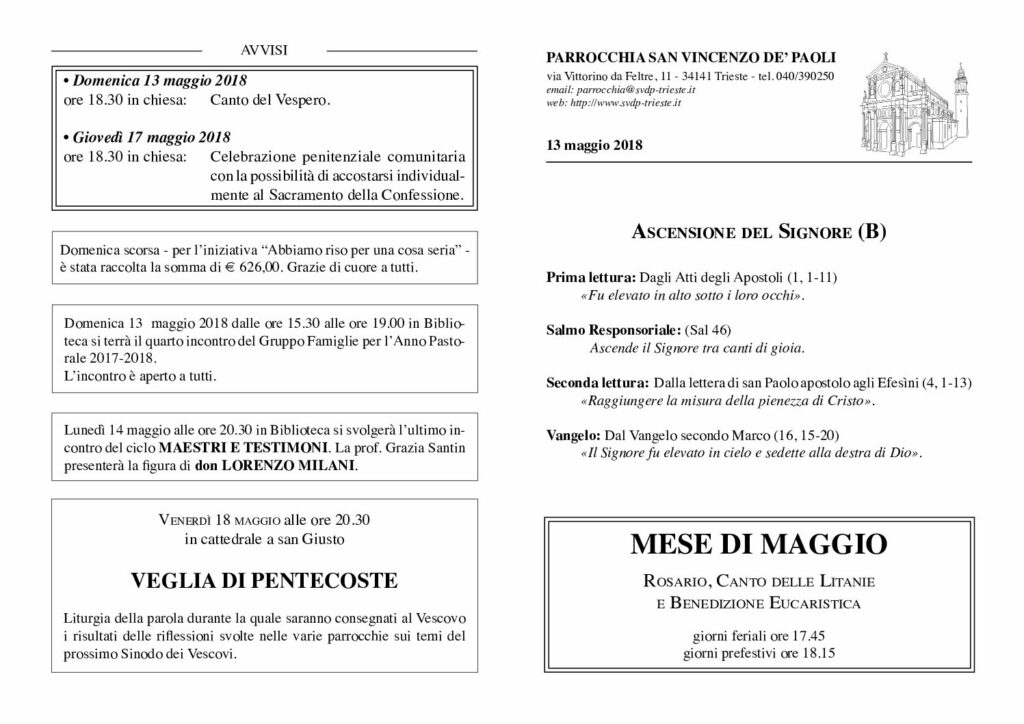 Avvisi del 13/05/2018