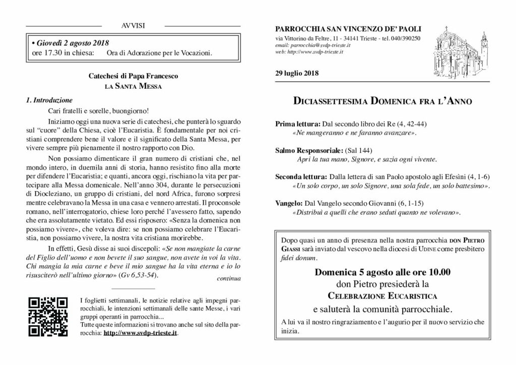 Avvisi del 29/07/2018