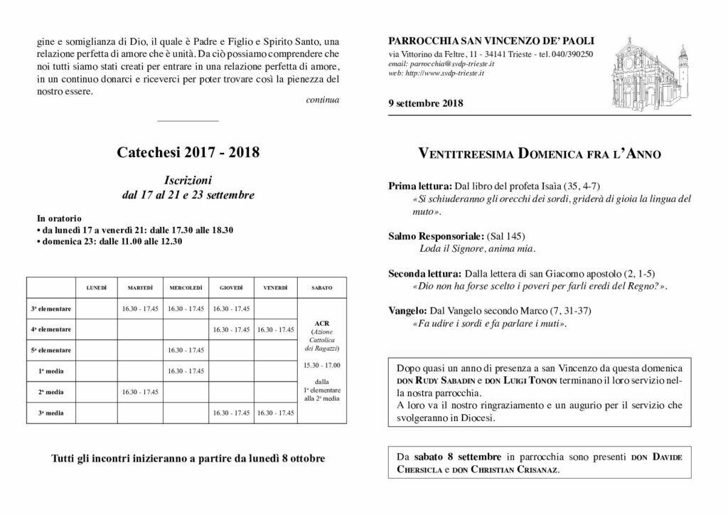 Avvisi del 09/09/2018