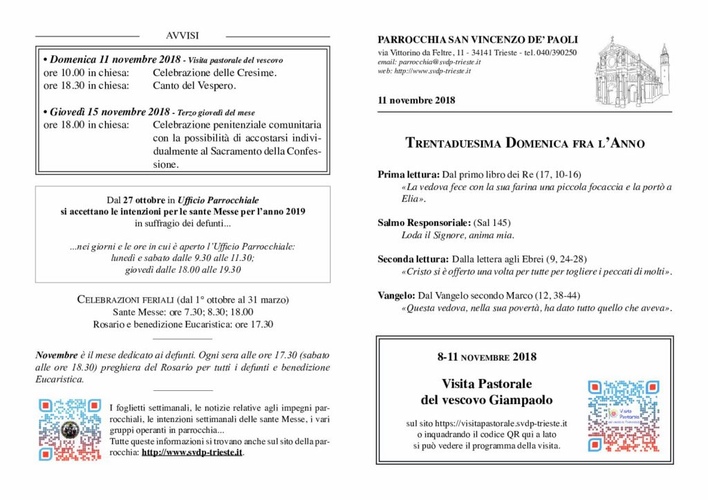 Avvisi del 11/11/2018