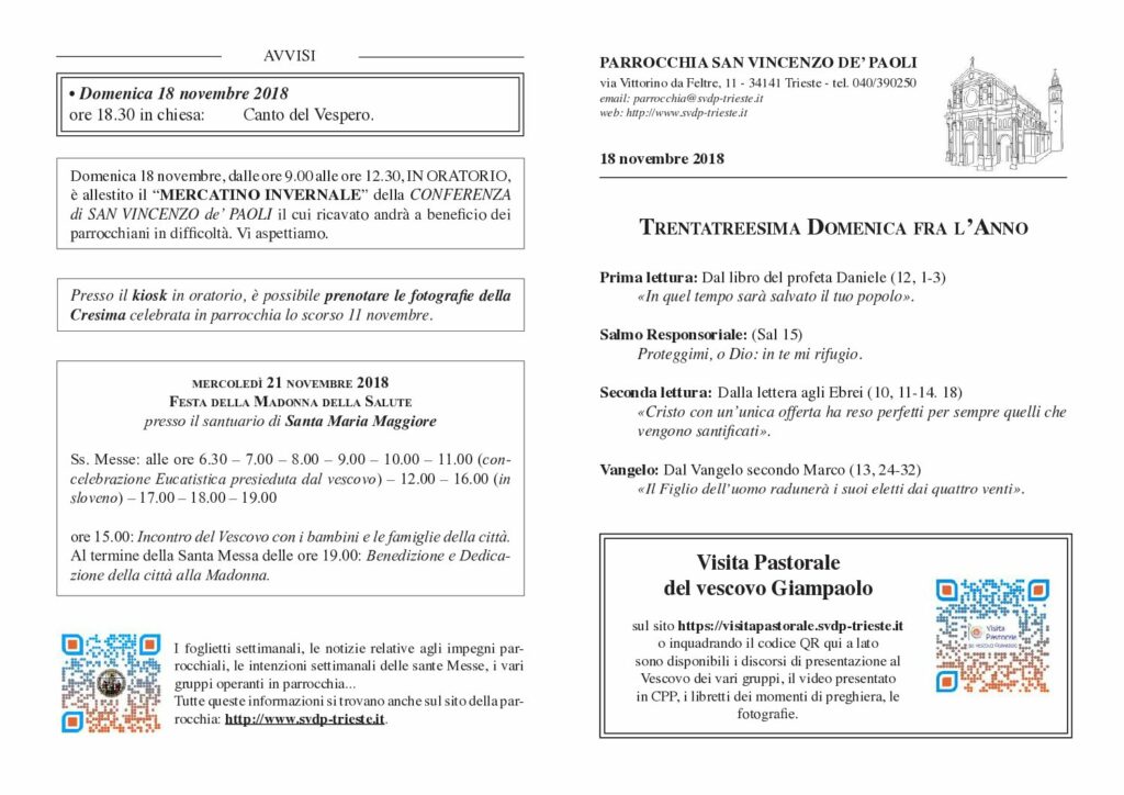 Avvisi del 18/11/2018