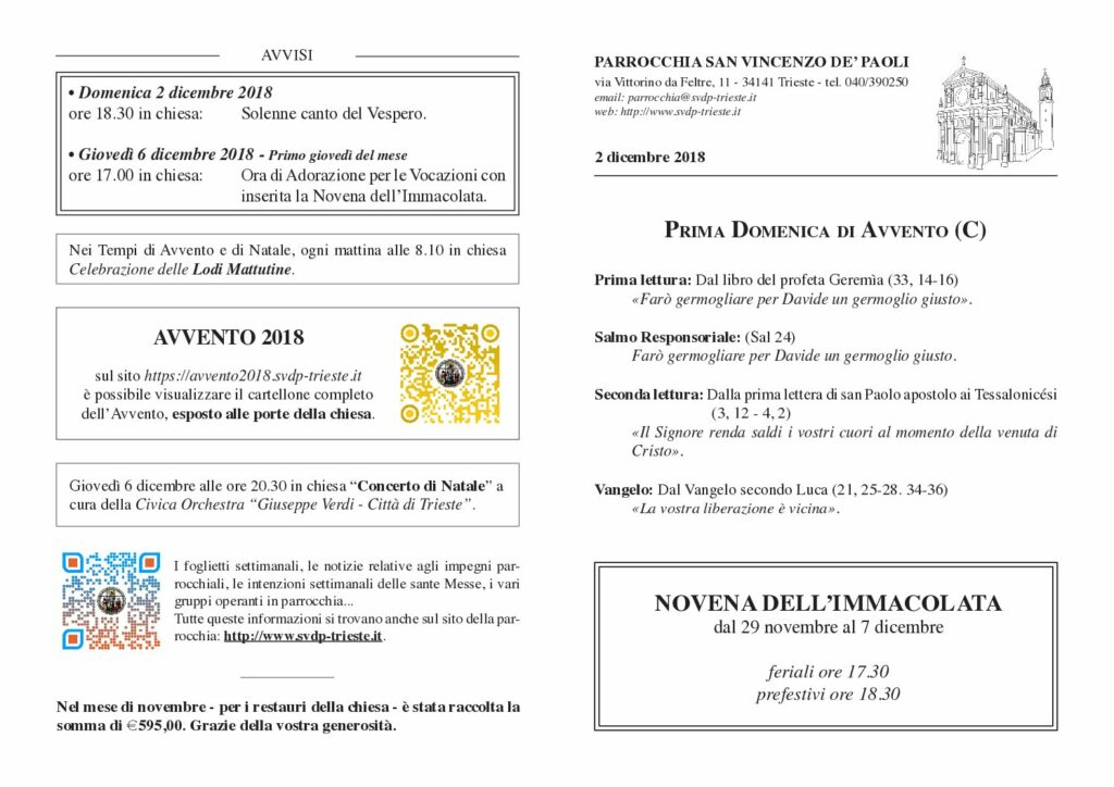 Avvisi del 02/12/2018