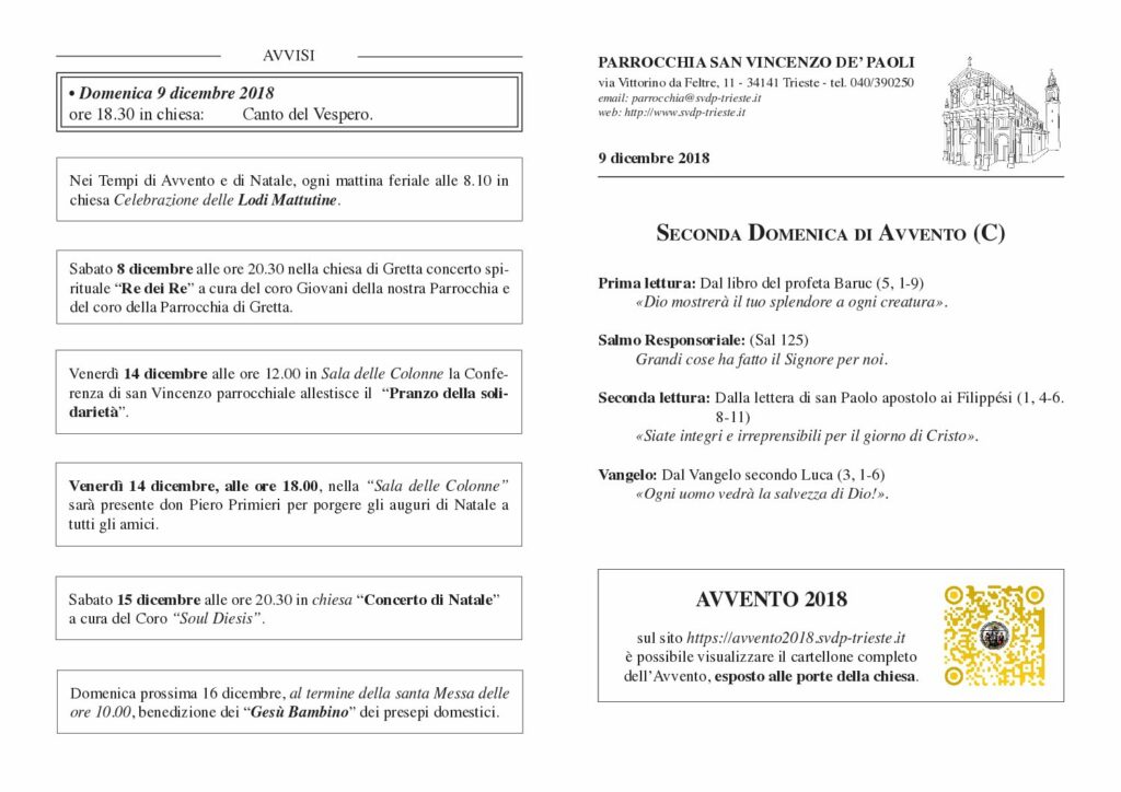 Avvisi del 09/12/2018