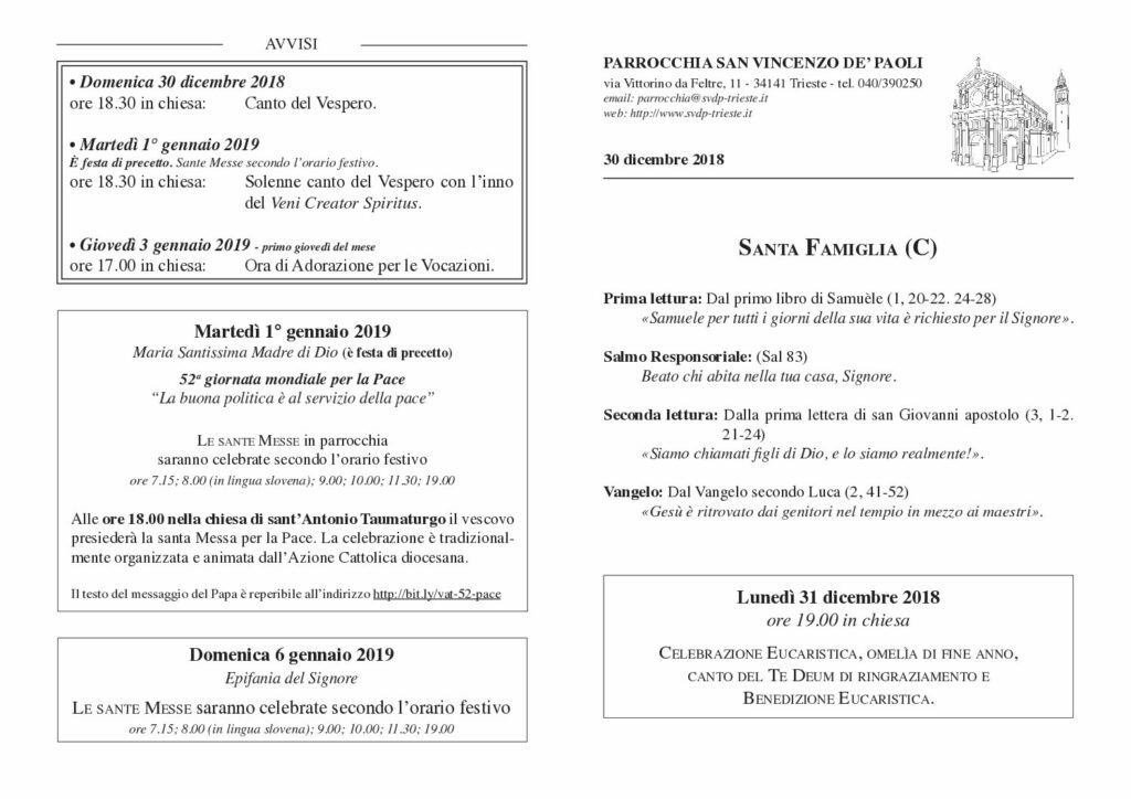 Avvisi del 30/12/2018