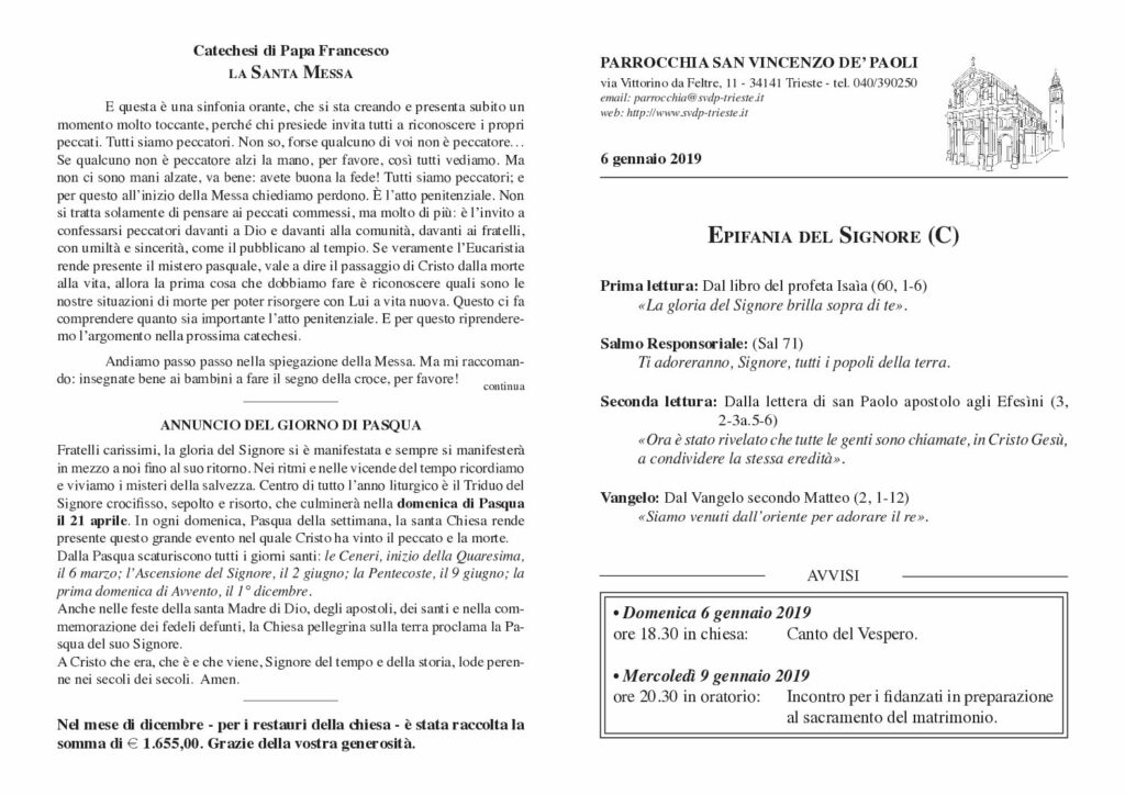 Avvisi del 06/01/2019