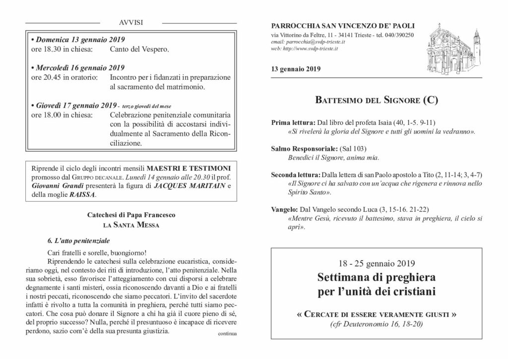 Avvisi del 13/01/2019