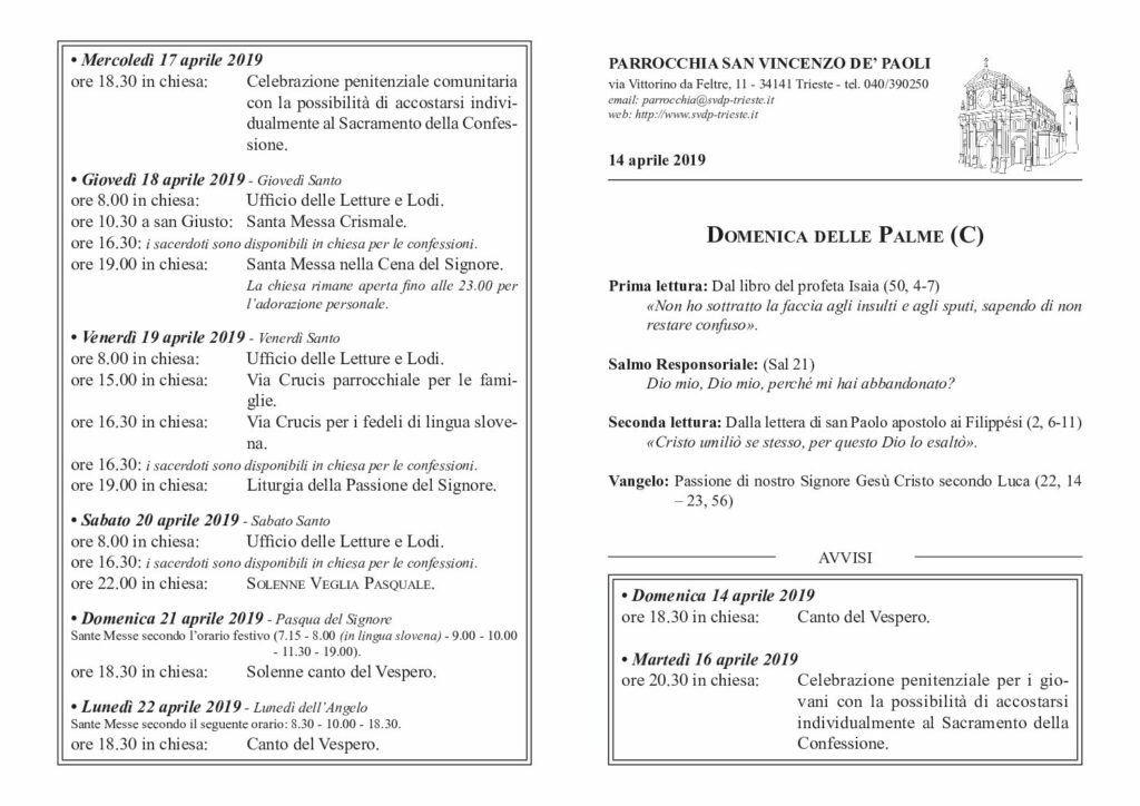 Avvisi del 14/04/2019