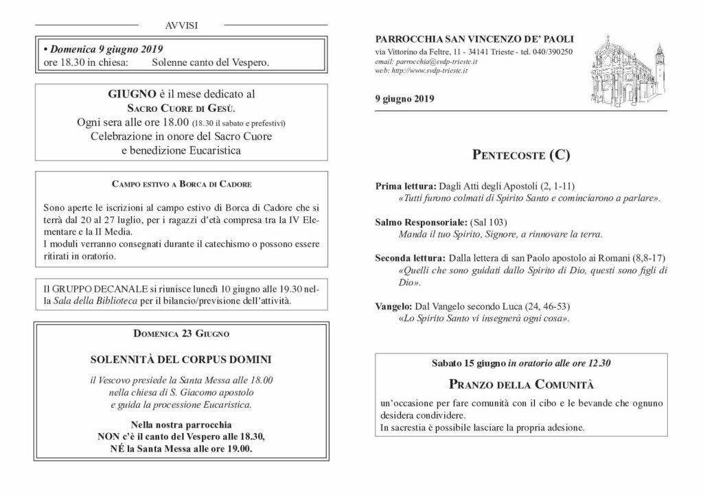 Avvisi del 09/06/2019