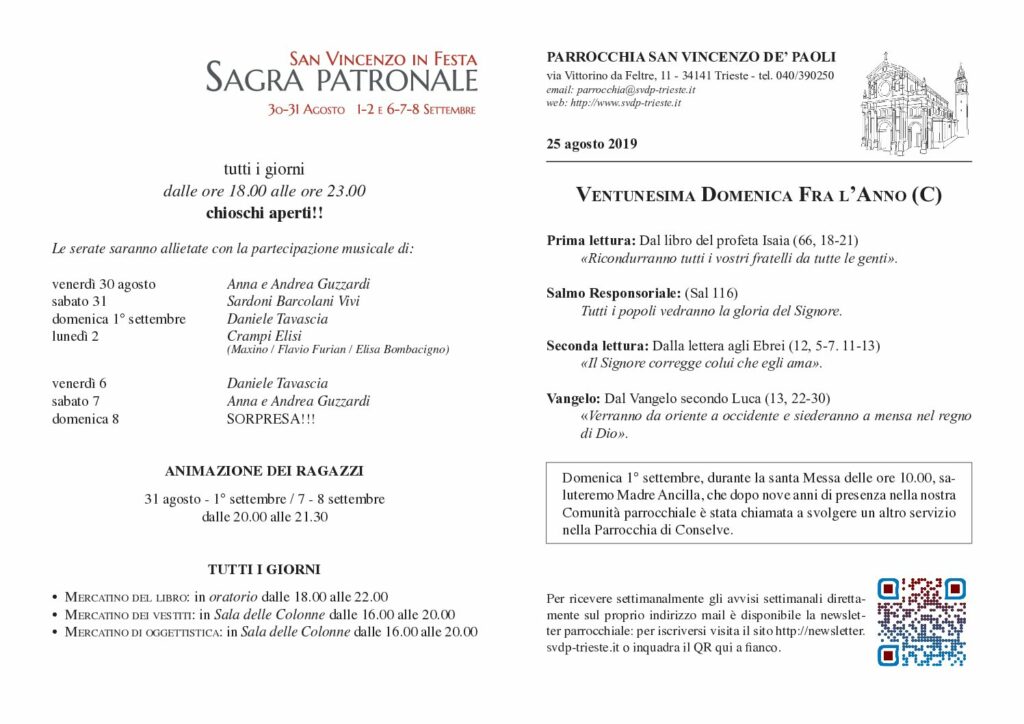 Avvisi del 25/08/2019