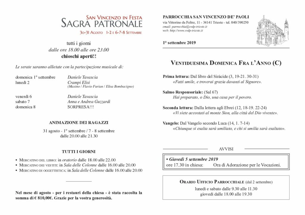 Avvisi del 01/09/2019