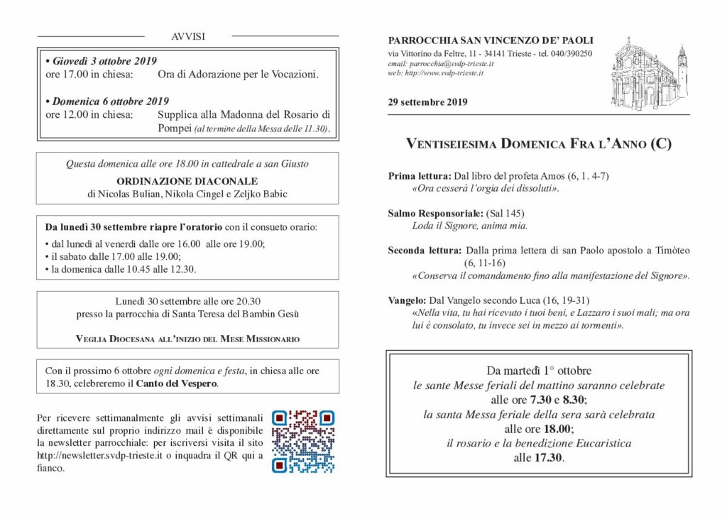 Avvisi del 29/09/2019