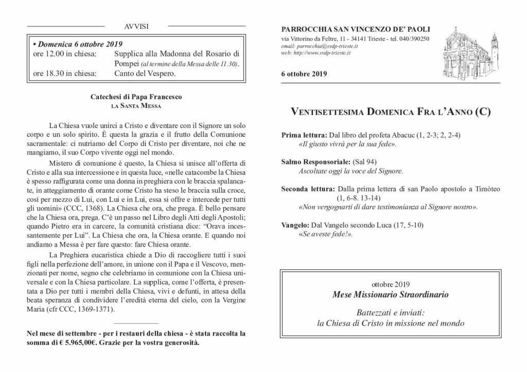 Avvisi del 06/10/2019