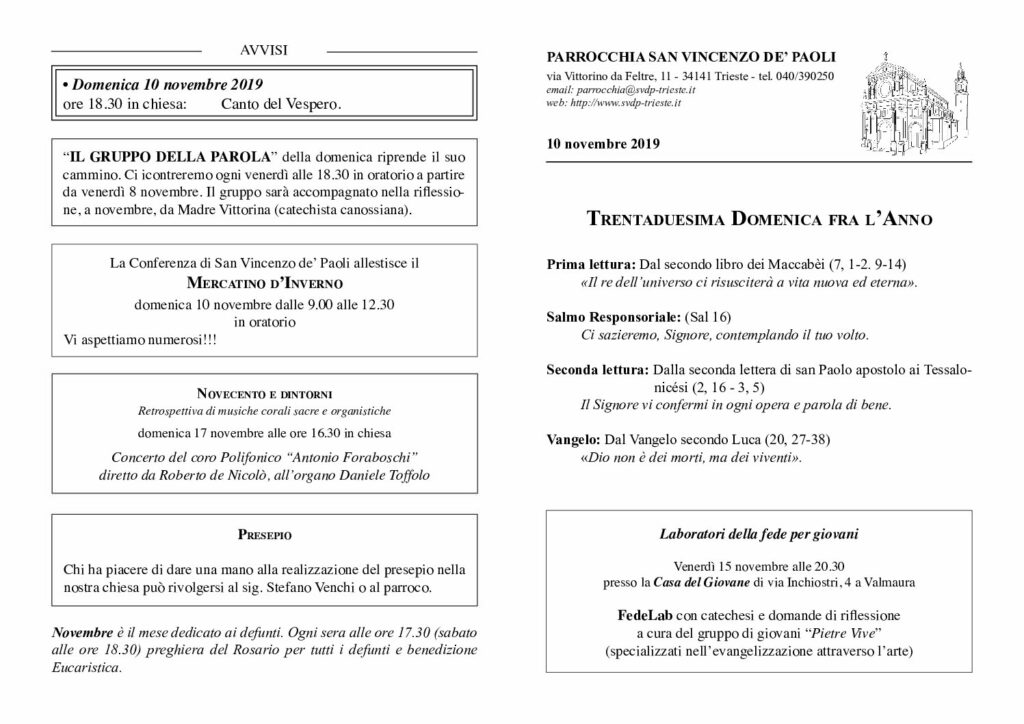 Avvisi del 10/11/2019