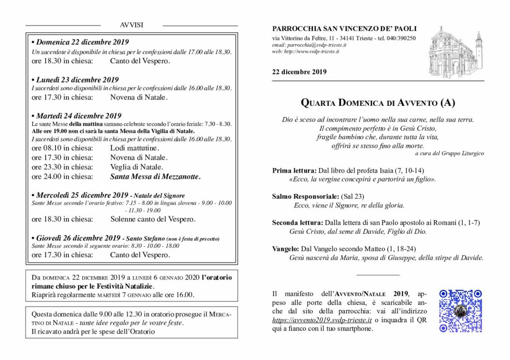Avvisi del 22/12/2019