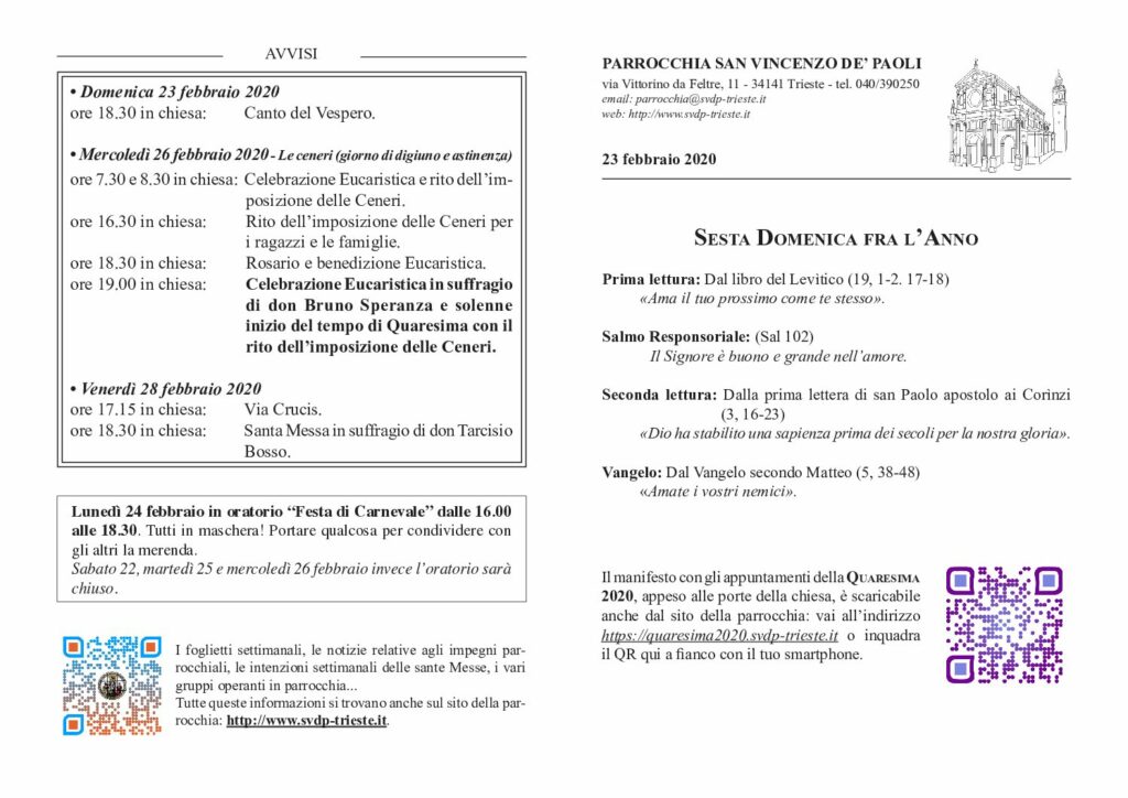 Avvisi del 23/02/2020