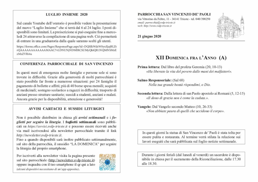 Avvisi del 21/06/2020