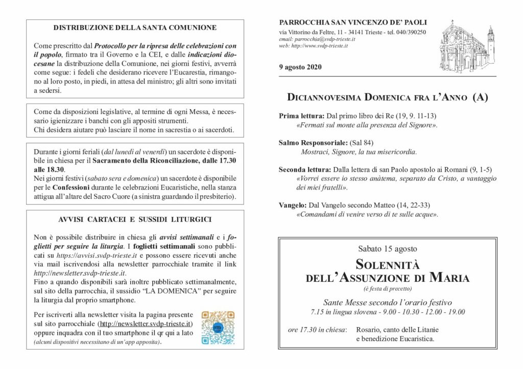 Avvisi del 09/08/2020
