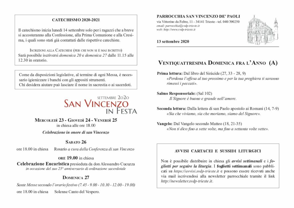 Avvisi del 13/09/2020