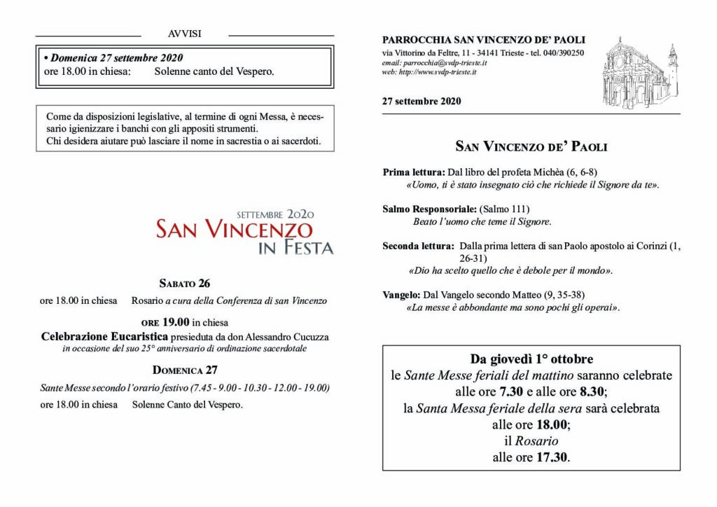 Avvisi del 27/09/2020