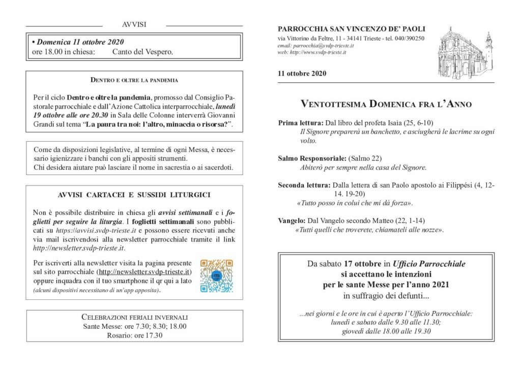 Avvisi del 11/10/2020